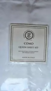COMO 100% Egyptian Cotton Sateen QUEEN Sheet Set 300TC White NWT ITALY - Picture 1 of 6