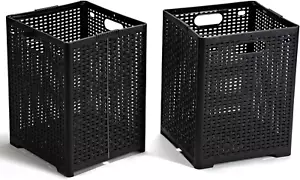 42L Collapsible Plastic Laundry Baskets, Foldable Hamper, Pack of 2 - Picture 1 of 12
