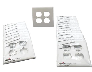 OUTLET RECEPTACLE COVER WALL PLATE 2 GANG WHITE 10 PACK EATON/COOPER PJ82W - Picture 1 of 2