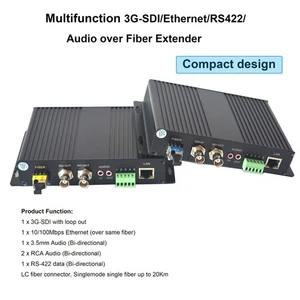 SDI Video Audio over Fiber Optic Converters Adapter Transceiver Optical SFP LC - Picture 1 of 12
