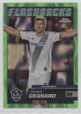 2023 Topps Chrome MLS Flashbacks Neon Green Lava Refractor /99 Steven Gerrard - Image 1 of 2