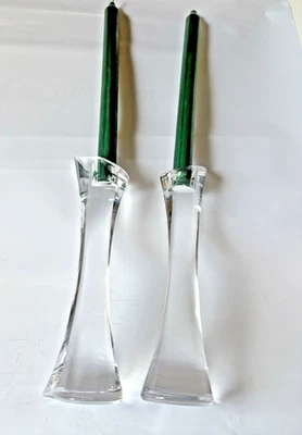 Vintage Orrefors Sweden 9.5” Crystal Candlestick holders - 2 - Image 1 of 4
