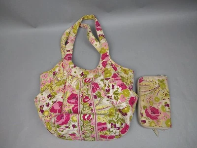Vera Bradley Pink Floral Purse Cargo Sling Bag With Matching Wallet  - Image 1 of 4