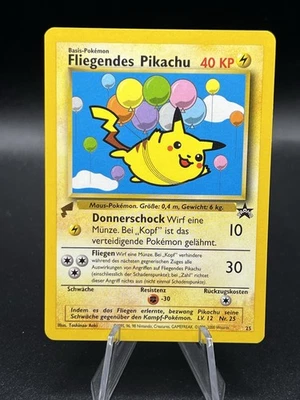 Pokemon World Collection German Flying Pikachu 25 Black Star Promo MP Crease YO1 - Image 1 of 4