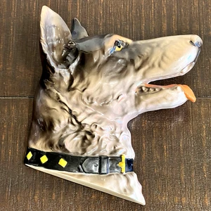 Vintage German Shepherd Dog Head Ceramic Wall Hanging Plaque Japan - Picture 1 of 10