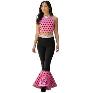 Grease Adult Small 50's Look Dance Costume Removable Bell Bottoms with Crop Top - Picture 1 of 5