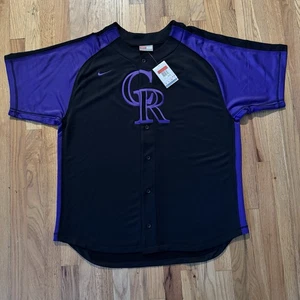Nike Colorado Rockies MLB Trikot Baseball Größe Large Schwarz Neu mit Etikett Neu - Bild 1 von 7