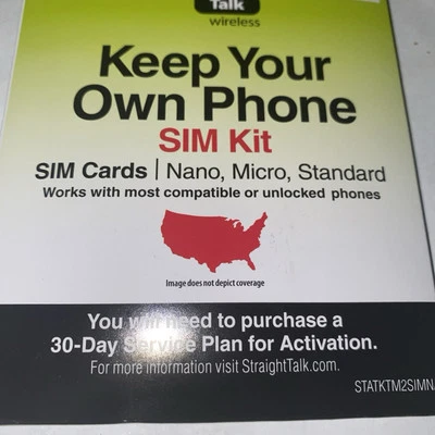 Straight Talk Nano Sim Card For family bring your iPhone Holidays Phone Kit - Image 1 of 3