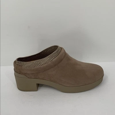 ABEO Capital chunky clog tan brown suede leather comfort platform heel women 8.5 - Image 1 of 4