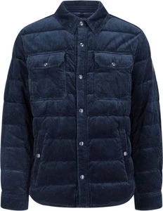 Piumino Polo Ralph Lauren imbottito in velluto a coste con bottoni a pressione blu navy taglia L prezzo consigliato £ 399 - Foto 1 di 14