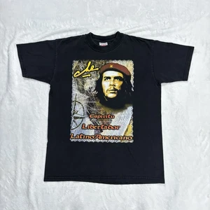 Camiseta De Colección Che Guevara Negra Desteñida Años 90 Camiseta Espíritu Libertador Para Hombres Grande - Imagen 1 de 5