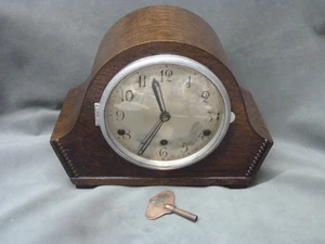 ART DECO MANTEL CLOCK PERIVALE OAK SERVICED REFINISHED WESTMINSTER CHIMES SPRING - Picture 1 of 13
