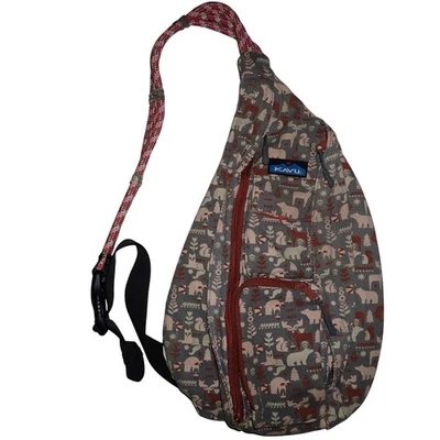 Kavu Rope Sling Bag Wild Woods Animal Print Wildlife Nature Gorpcore - Image 1 of 4