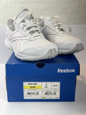 Size 8 NEW REEBOK DMX Ride Women's Shoes - White/Pink Running Athletic Shoes - Image 1 of 4