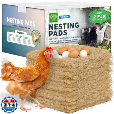 Small Pet Select - Almohadillas para anidar pollo (paquete de 12), 13x13, para gallinas, se adapta a la mayoría Foto 1 de 4