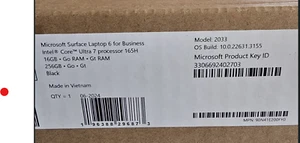 Microsoft Surface Laptop 6 Copilot+ PC 13.5" Ultra 7 16GB RAM 256GB SSD - Win 11 - Picture 1 of 5