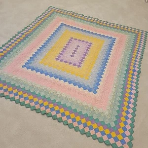 AROUND THE WORLD ANTIQUE QUILT 1930s Amazing Condition! 82 x 74 - Picture 1 of 24