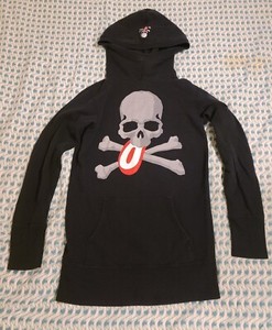 Authentic Mastermind Japan X Over The Stripes Skull Tongue Hoodie, Size S Small