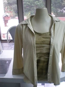 Abercrombie & Fitch, Women's Button DOWN SAGE COLOR SHIRT & TANK TOP SIZE M - Picture 1 of 8