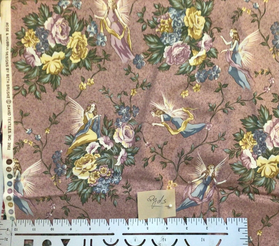 David Textiles Beth Ann Bruske Rosa Flor Hada sobre Rosa Tela Algodón 2 Yardas Foto 1 de 1