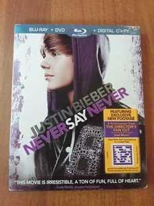 Justin Bieber Never Say Never Again Blu-ray + DVD Used W/ Slipcover No Digital - Picture 1 of 1