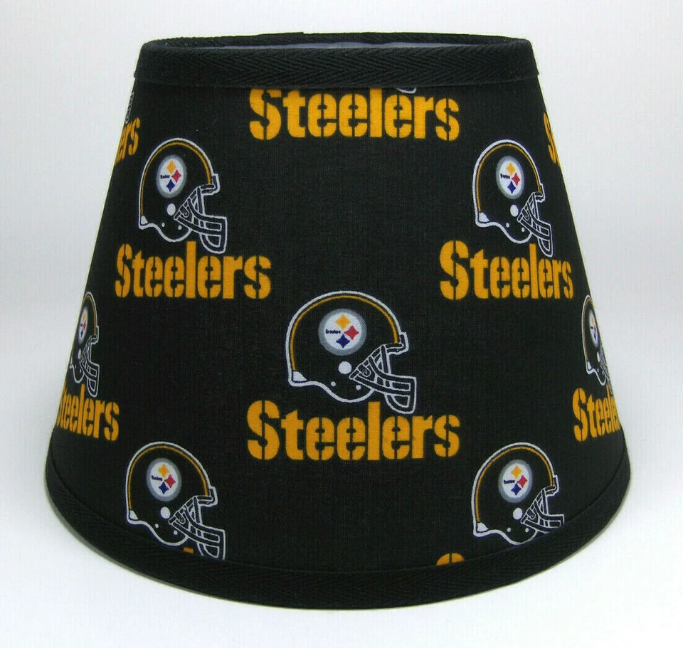  NFL Pittsburgh Steelers Casco Tela Negra Lámpara Pantalla Hecho a Mano Foto 1 de 1
