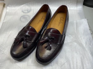 Cole Haan Pinch Tassel Burgundy Leather Loafers Shoes 03507 Mens 10 D - Picture 1 of 8