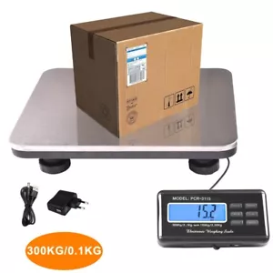 Plattformwaage 0.1kg 300kg Paketwaage Tierwaage Industriewaage Waage LCD-Anzeige - Bild 1 von 18