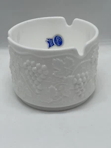 Ciotola in vetro latte imperiale posacenere porta caramelle portagioie raccolta uva edera torre - Foto 1 di 5