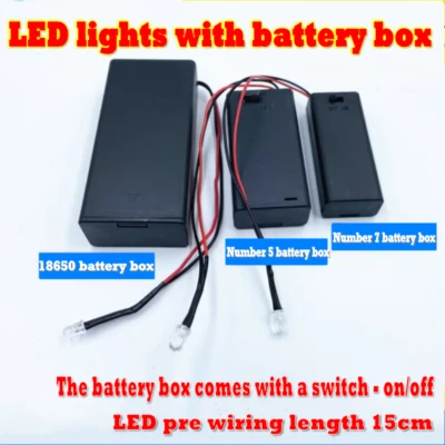 1 pieza Luz LED con Caja de Batería/Interruptor de Encendido/Apagado 18650 Caja de Batería Con Cableado Pre - Imagen 1 de 4
