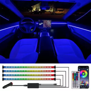 Tiras LED para atmósfera interior coche para Tesla Modelo 3 S X Y 72 luces RGB decoración - Imagen 1 de 9