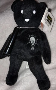 Blackout Plüsch Beanie Bär Taschenlampe Y2K Sammlerstück Stofftier Vintage Etikett - Bild 1 von 3