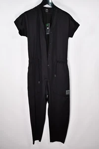 G-Star Raw Button Text Jumpsuit Knitted Salo Jersey V-neck Women's Black size S - Picture 1 of 14