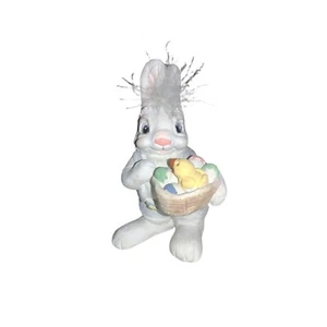 EASTER  Bunny Rabbit with Easter Basket Eggs & Duck - Picture 1 of 8
