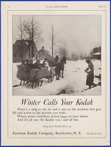 Vintage 1923 KODAK Autographic Camera Film Photography Winter 1920s Print Ad - Picture 1 of 1