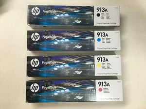 4 cartouches d'encre originales HP 913A noir cyan magenta yellow (2026) emballage d'origine facture - Photo 1/1