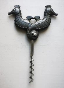Charming vintage sea horse corkscrew in pewter designed by Just Andersen Denmark - Picture 1 of 5