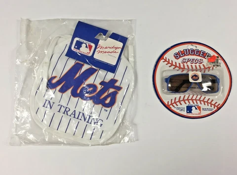 New York Mets Baby Bib and Jr Sunglasses Cover