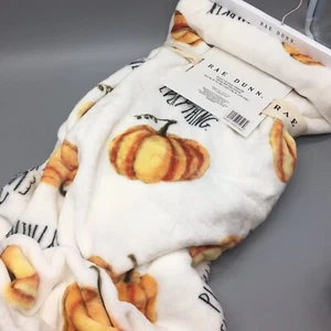 Rae Dunn PUMPKIN EVERYTHING Micro Fleece Throw Blanket Orange Fall Harvest Decor - Picture 1 of 4
