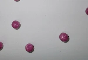 Star Opaque Ruby 10x10 mm Bead 6 Rayed Lab-created about 12 carat 4 Beads Lot - Picture 1 of 10