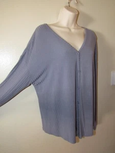 Cárdigan MUDD Para Mujer M Top Informal De Gran Tamaño Sólido Ligero Azul Gris Botón - Imagen 1 de 8