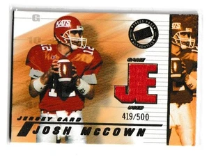 Tarjeta de novato Josh McCOWN 2002 PRESS PASS JE GAME USADA JERSEY #JE/JM 419/500 - Imagen 1 de 2