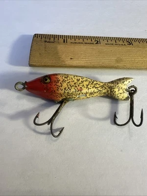 Heddon Little Joe, 2 3/4 дюйма, No500, R/W с серебряным блеском, C. 1925 - Изображение 1 из 4