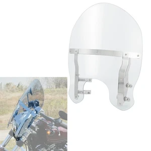 Clear Windshield Windscreen w/ 49mm Clamps Fit For Harley Dyna Wide Glide 06-17  - Bild 1 von 10