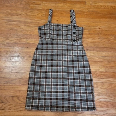 Mini Vestido Forever 21 Ajustado Sin Mangas Franela Talla XS a Cuadros  Foto 1 de 4