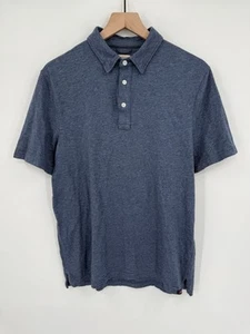 Faherty Polo Shirt Men’s Medium Heather Blue Short Sleeve Stretch Casual Preppy - Picture 1 of 5