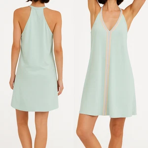 Pitusa Mini Sommerkleid Aqua Regenbogenbesatz Baumwollkleid Größe Standard Made in Peru - Bild 1 von 5