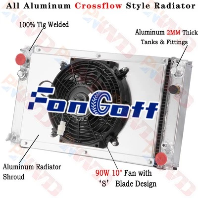 Ventilador de cubierta de radiador de 3 filas para 1985-91 PORSCHE 944 3,0 L 2,5 L 2,7 L NO TURBO AT 1985-91 Foto 1 de 4