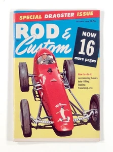 1958 Oct ROD & CUSTOM mid-century HOT RODS special dragster issue BODY WORK more - Picture 1 of 6