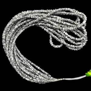 16 Inch Natural White Grey Diamond Rough Beads Uncut Single Strand For Jewelry - Picture 1 of 7
